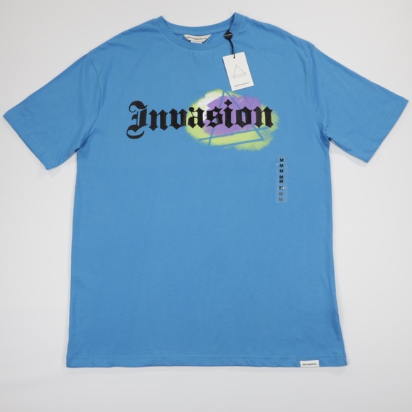 Eleven Paris Mens Crew Neck Short Sleeve Graphic‎ Print T-Shirt Blue M - Picture 1 of 8